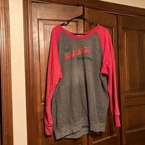 Alternative Earth Krispy Kreme long sleeve raglan sweatshirt, gray/red, 2XL